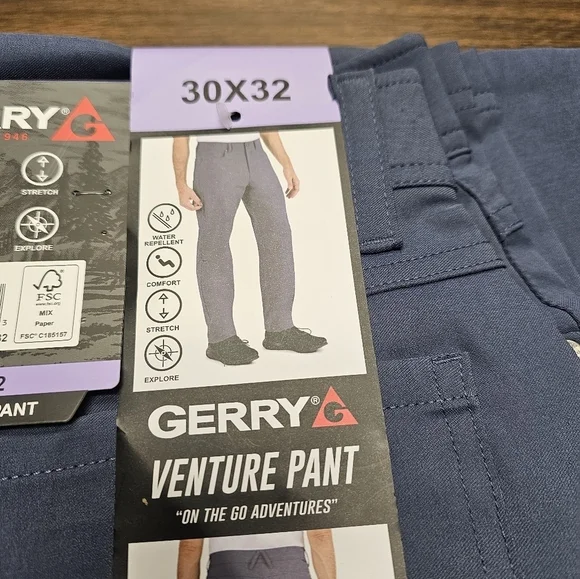 75)GERRY Pants Men’s Venture 30 X 32 Blue Relaxed Fit Comfort Stretch Pockets - Picture 5 of 14